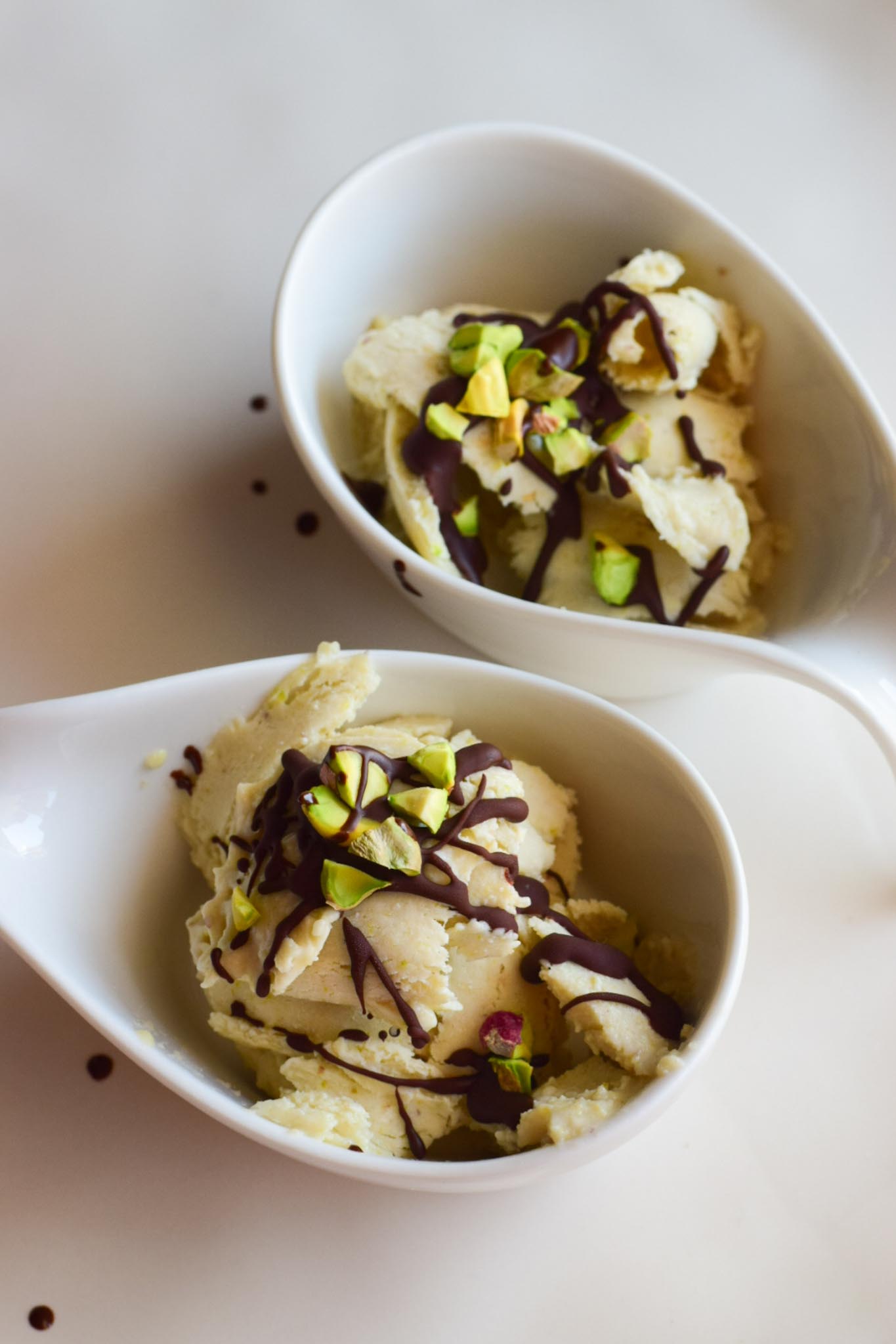 Food photography - Pistachio and cashew ice cream - gourmet dessert and frozen treat